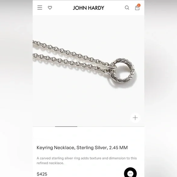 John Hardy Classic Chain Keyring Necklace with Hinge to Wear With/Without Charms - Picture 7 of 17